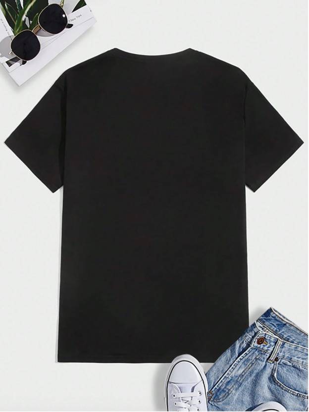 Men Casual Black Graphic T-Shirt for Daily Wear