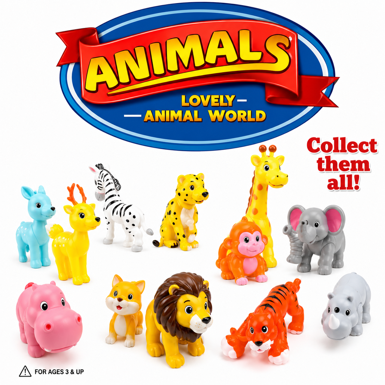 Jungle Animal Toy Figures Set for Kids | 12 Piece Wild Animal Learning & Play Collection