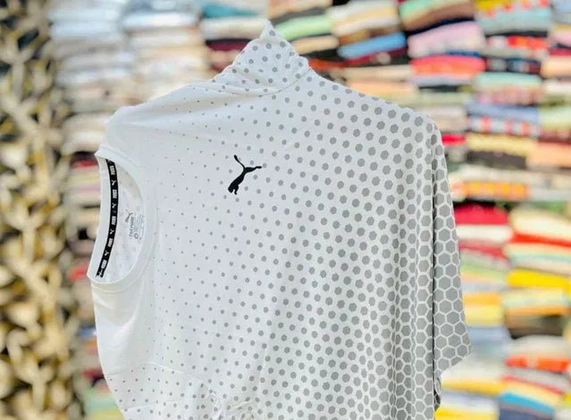 Men's White Printed Sports T-Shirt | Lightweight Casual Round Neck Tee for Everyday Wear