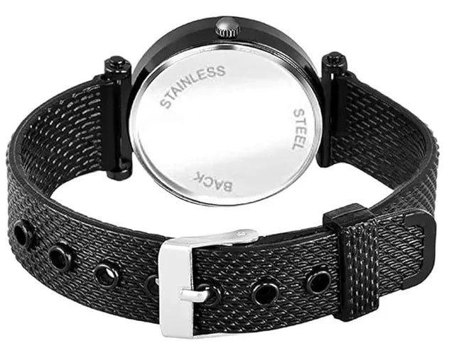 Luxury Black Diamond Dial Wrist Watch for Women & Girls