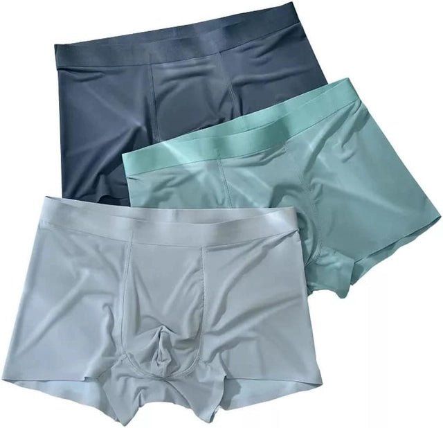 Men's Ice Silk Boxer Briefs | Ultra Soft Breathable Stretch Underwear for Men (Pack of 3)