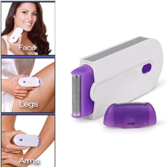 Rechargeable Women's Hair Remover – Portable Smooth Touch Facial & Body Trimmer (Purple)