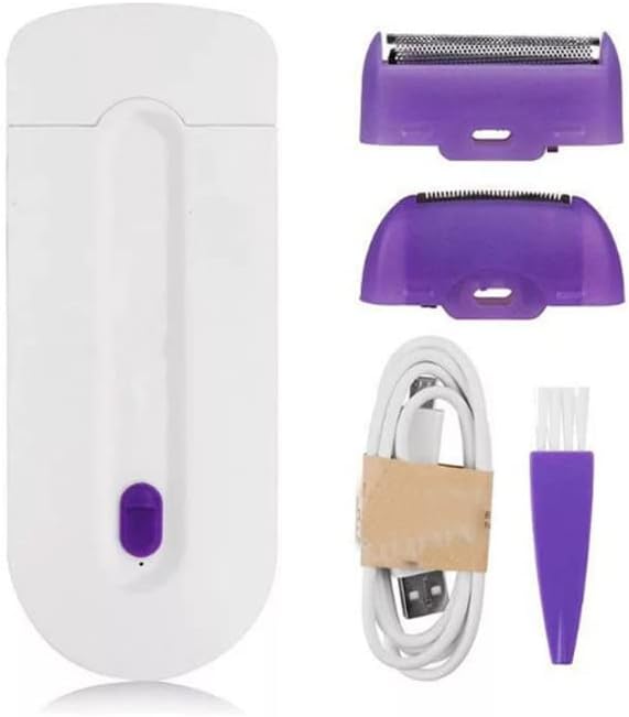 Rechargeable Women's Hair Remover – Portable Smooth Touch Facial & Body Trimmer (Purple)