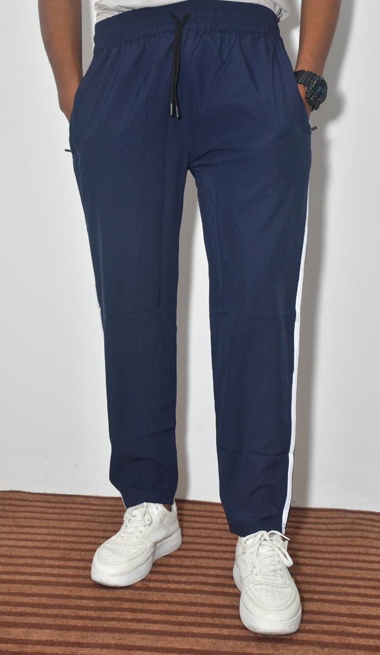 Men's Navy Blue Track Pants – Comfortable Sports & Casual Wear Joggers
