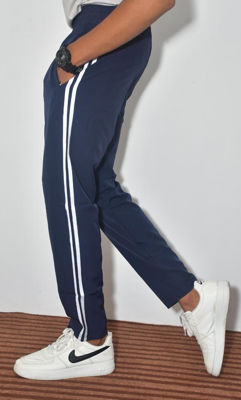 Men's Navy Blue Track Pants – Comfortable Sports & Casual Wear Joggers