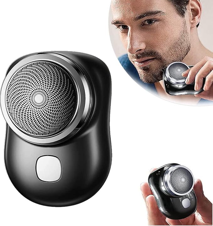 Mini-Shave Portable Electric Razor for Men | USB Rechargeable Pocket Size Beard Trimmer & Shaver