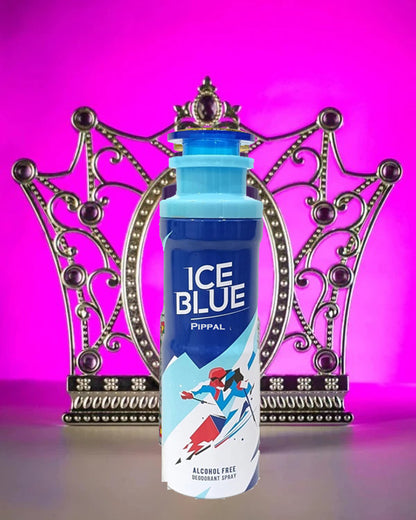 Ice Blue Alcohol-Free Deodorant Spray 200ml + Kareem Pure Perfume 9ml (Pack of 3) | Long-Lasting Fresh Marine Fragrance for Men