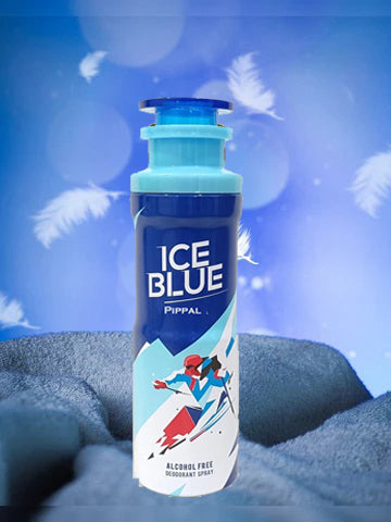 Ice Blue Alcohol-Free Deodorant Spray 200ml + Kareem Pure Perfume 9ml (Pack of 3) | Long-Lasting Fresh Marine Fragrance for Men