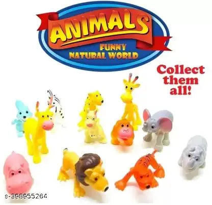 Jungle Animal Toy Figures Set for Kids | 12 Piece Wild Animal Learning & Play Collection