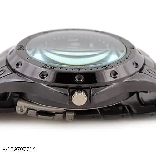 Luxury Black Metal Analog Watch for Men | Premium Quartz Stainless Steel Wrist Watch ⌚