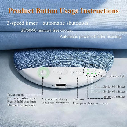 Ultra-Thin Bluetooth Pillow Speaker for Sleeping,Auto-Off Timer and Private Bedtime Audio