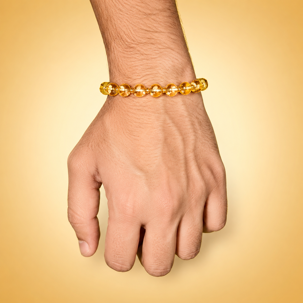 Rudraksha & Citrine Crystal Bracelet Set (Pack of 2) | Premium Natural Beaded Stretch Bracelets