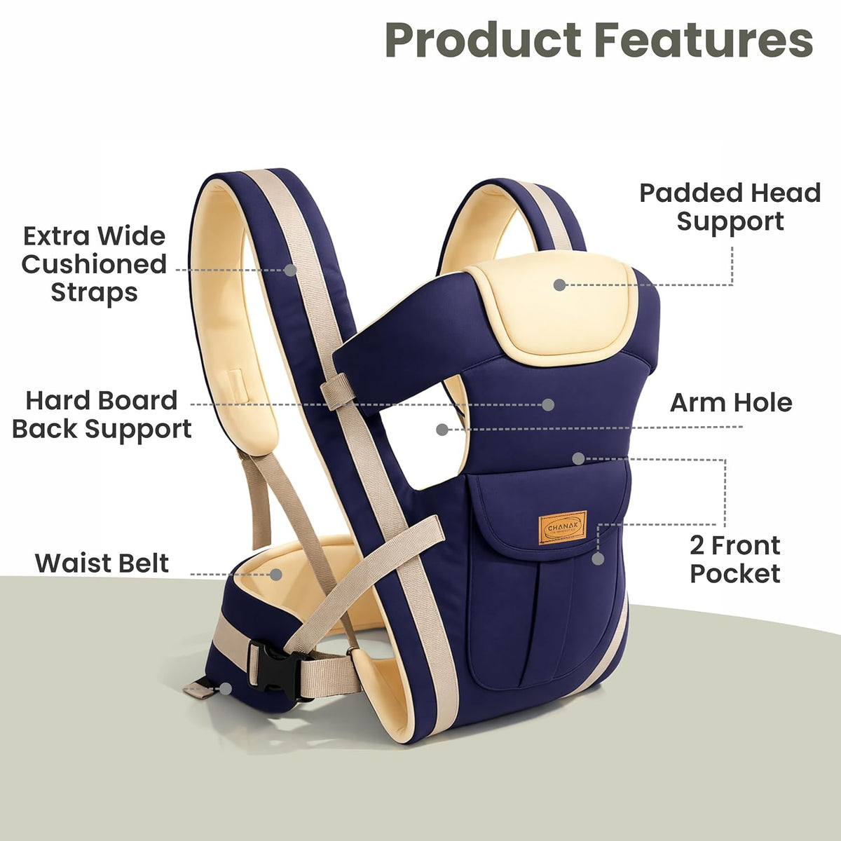 4-in-1 Ergonomic Baby Mumma's Lap Baby Carrier, Baby Hip Seat with Adjustable, Breathable & Comfortable with Storage Pockets, Supports up to 15kg for New Born Babies