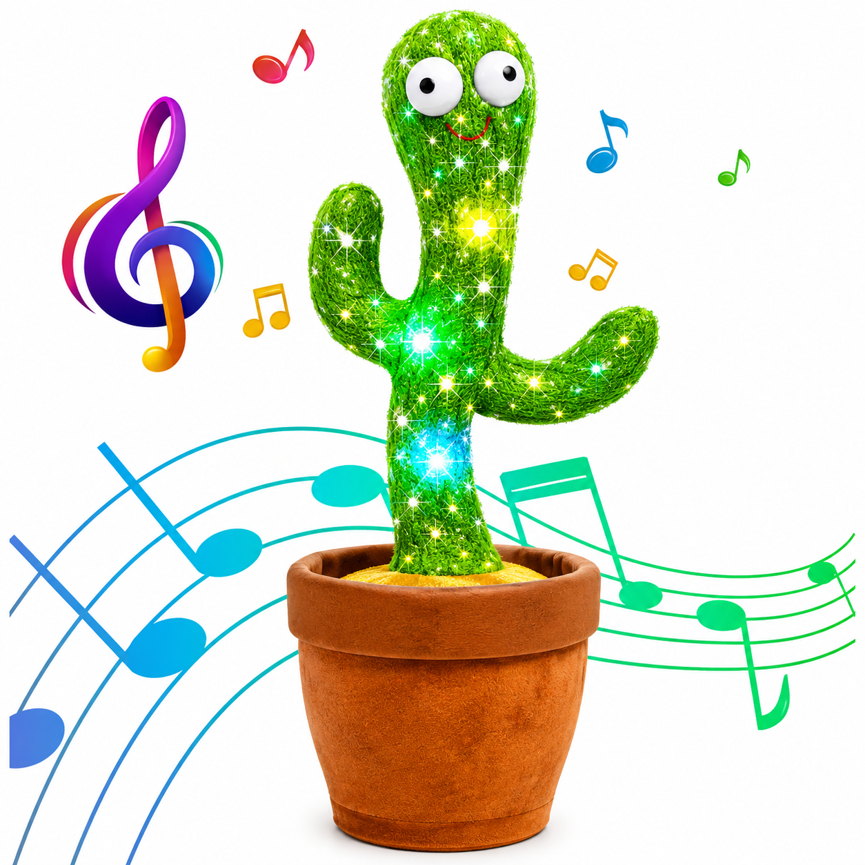 Dancing & Talking Cactus Toy for Kids – Musical Mimicking Plush Interactive Toy-Green