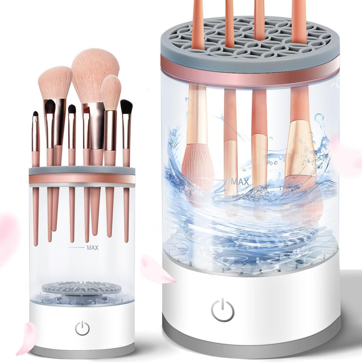 Electric Makeup Brush Cleaner and Dryer | USB Automatic Cosmetic Brush Cleaner | Upgraded Brush Cleaner for All Size Beauty Makeup Brushes | Auto-Rotating Spinner Brush Cleaner | Wash and Dry in Seconds