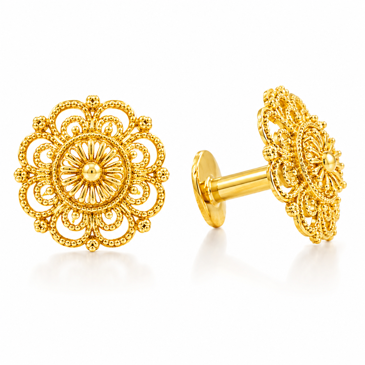 Women's Traditional Gold-Tone Jhumka Earrings – Elegant Ethnic Dangle Earrings