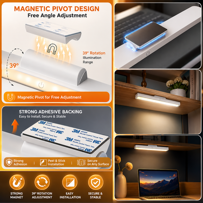 LED Motion Sensor Closet Light – Rechargeable Magnetic Under Cabinet Light, Dimmable Wireless Night Light for Kitchen, Wardrobe, Stairs & Bedroom