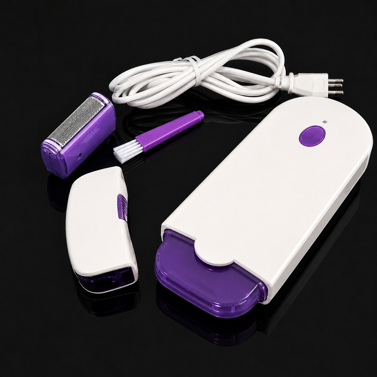 Rechargeable Women's Hair Remover – Portable Smooth Touch Facial & Body Trimmer (Purple)