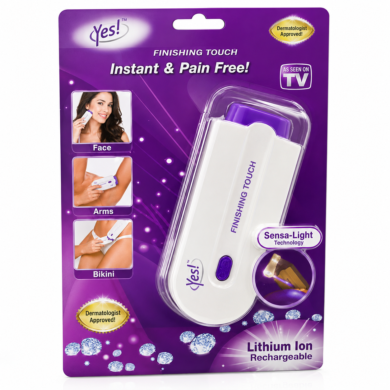 Rechargeable Women's Hair Remover – Portable Smooth Touch Facial & Body Trimmer (Purple)