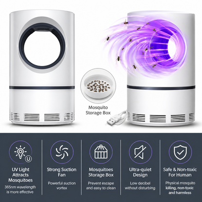 Eco-Friendly Mosquito Killer Lamp – Portable USB Powered Insect Trap for Home & Office