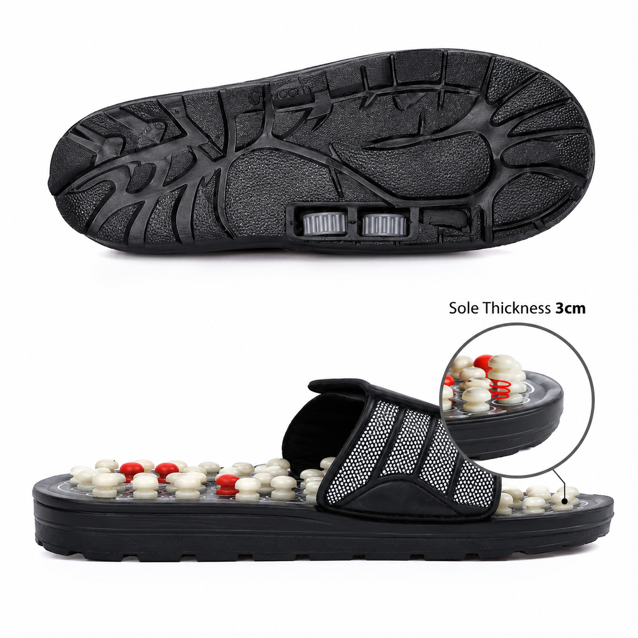 Acupressure Massage Slippers for Men & Women | Reflexology Foot Therapy Sandals with Adjustable Strap 👣