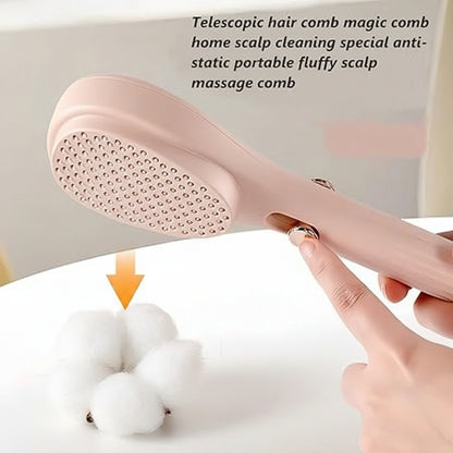 Anti-Static & Massage Comb for Women & Men | Retractable Bristles for Easy Hair Removal