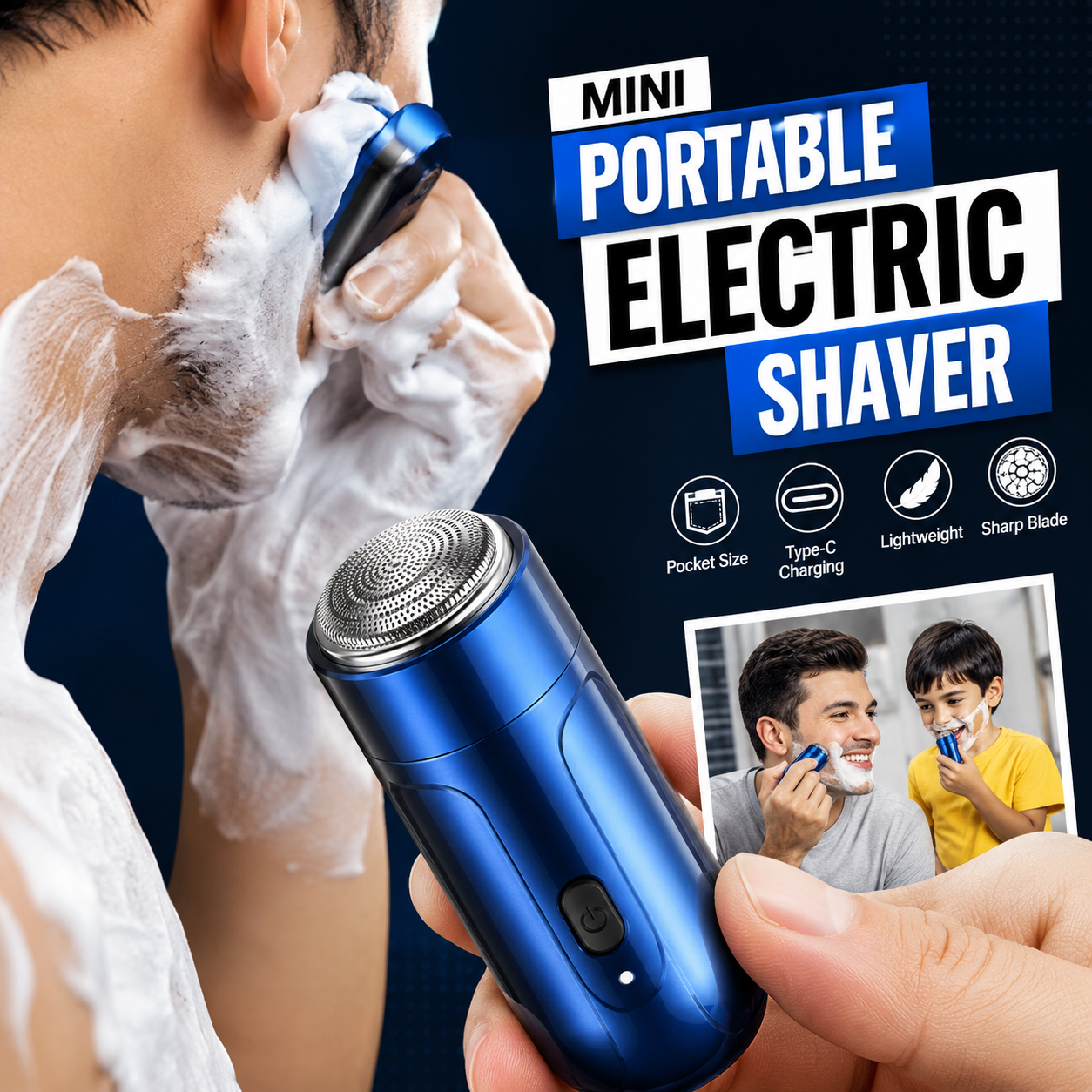 Mini Portable Electric Shaver for Men | USB Rechargeable Pocket Razor & Beard Trimmer