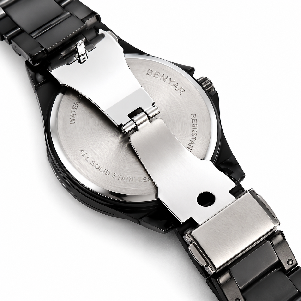 Luxury Black Metal Analog Watch for Men | Premium Quartz Stainless Steel Wrist Watch ⌚
