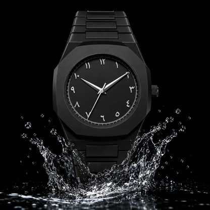 Matte Black Analog Wrist Watch – Premium Waterproof Stainless Steel Strap Watch for Men