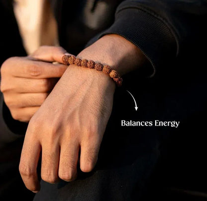 7 Mukhi Rudraksha Bead Bracelet – Natural Rudraksha Stretch Bracelet for Men & Women