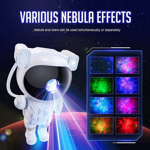 Astronaut Galaxy Star Projector | Remote Control Nebula Night Light with 360° Adjustable Projection