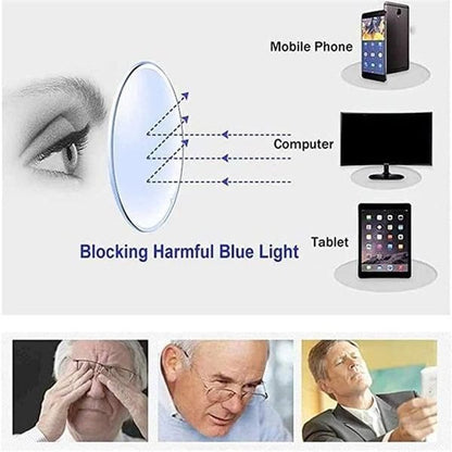 Pack of 2 Anti-Blue Light Reading Glasses | Lightweight Rimless Reading Eyewear for Men & Women | UV Protection
