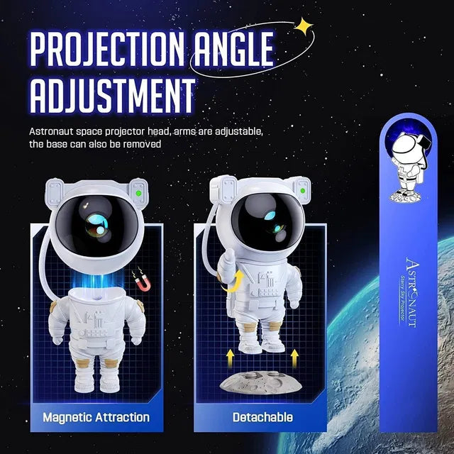 Astronaut Galaxy Star Projector | Remote Control Nebula Night Light with 360° Adjustable Projection