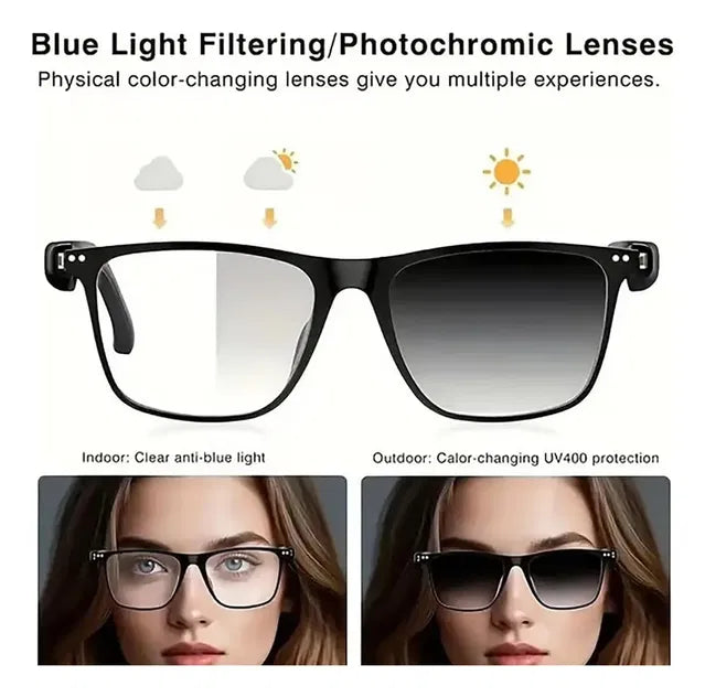 AI Smart Translation Glasses | Real-Time Language Translator, Photochromic Lenses & Hands-Free Audio