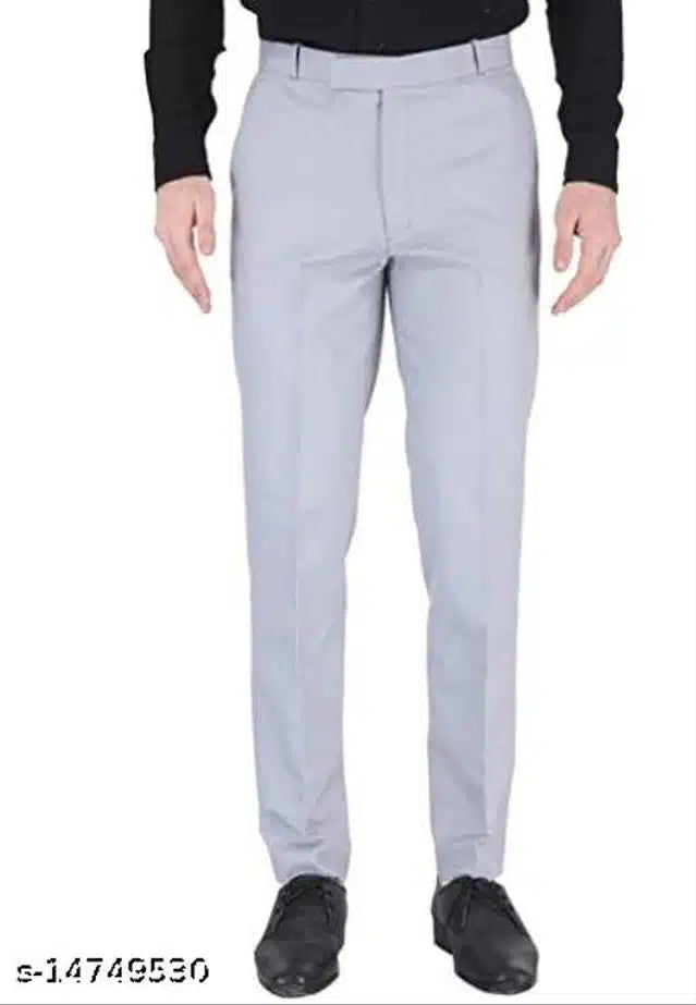 Cotton Blend Formal Trouser for Men – Grey