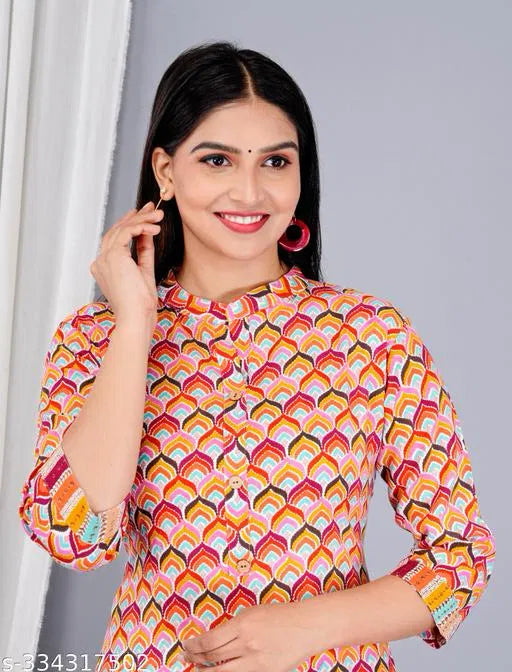 Women's Multicolor Printed Kurta Pant Set – Stylish Ethnic Co-Ord Set for Everyday Elegance