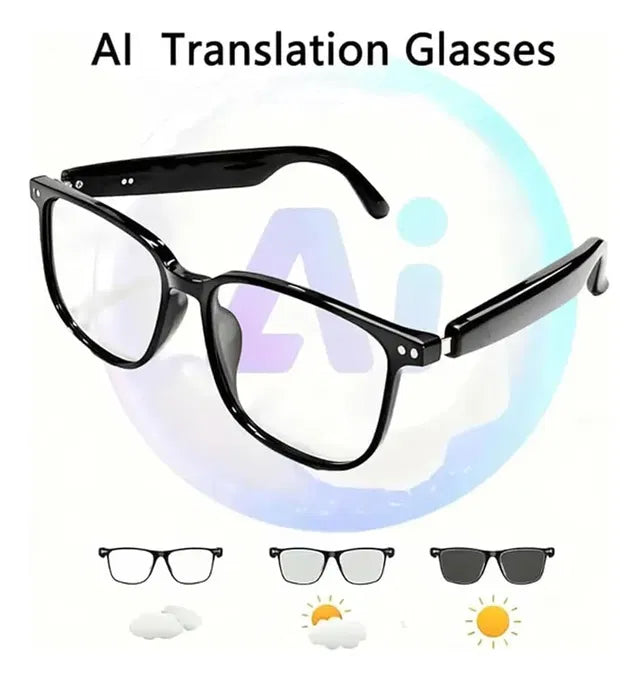 AI Smart Translation Glasses | Real-Time Language Translator, Photochromic Lenses & Hands-Free Audio