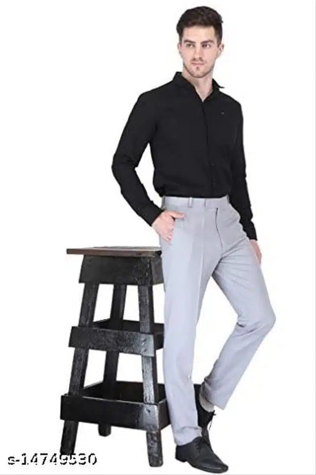 Cotton Blend Formal Trouser for Men – Grey