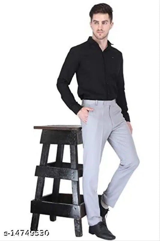 Cotton Blend Formal Trouser for Men – Grey