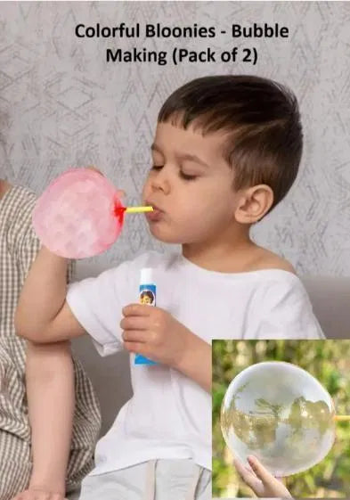 Colorful Bloonies Bubble Maker Toy Set for Kids | DIY Bubble Ball Blowing Toys (Pack of 2)