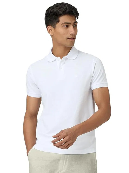 Men's White Polo T-Shirt | Premium Casual Collar T-Shirt for Everyday Wear