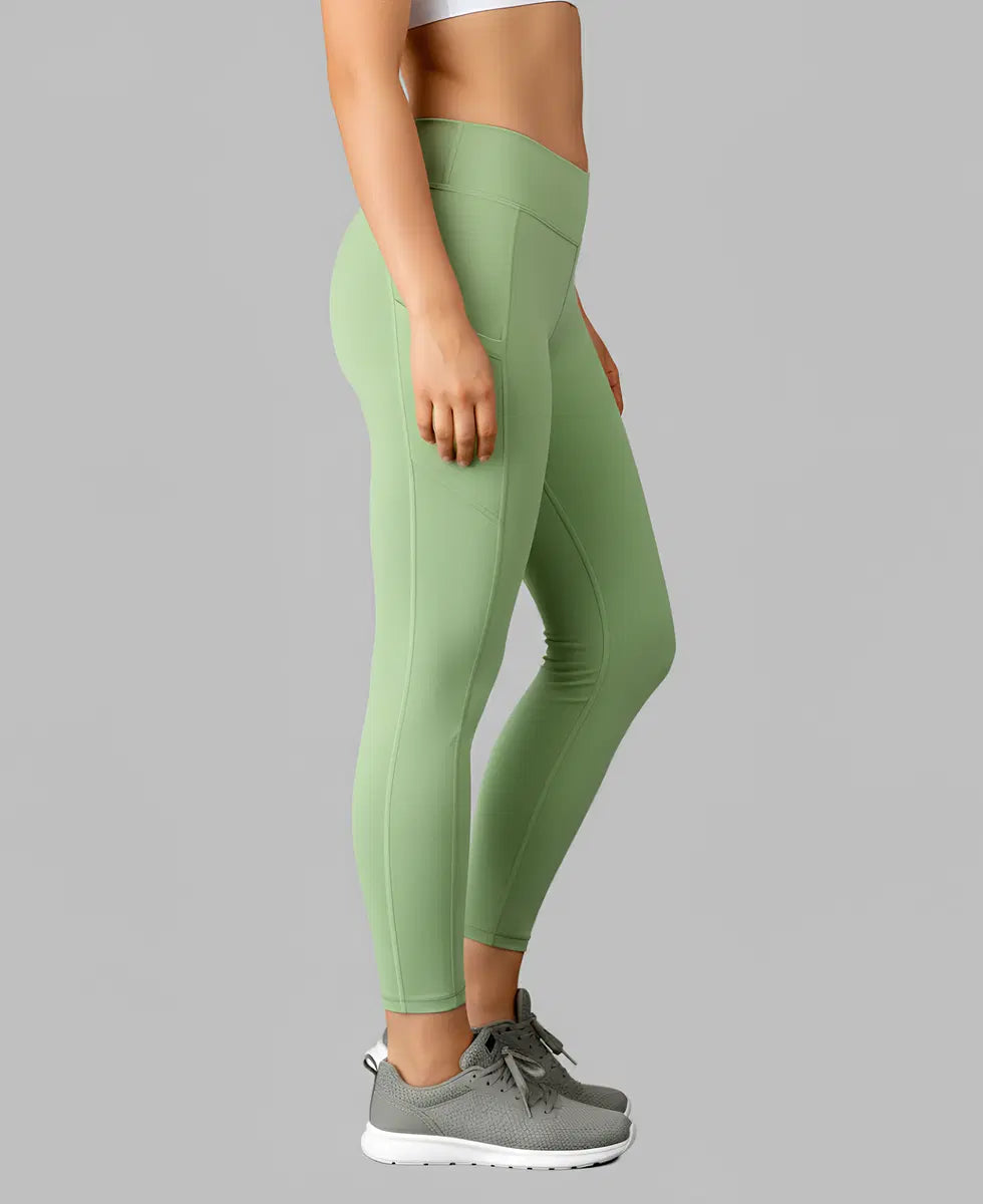 Women's High-Waist Yoga Leggings – Stretchable Gym, Running & Workout Pants with Side Pocket