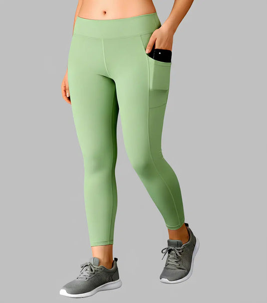 Women's High-Waist Yoga Leggings – Stretchable Gym, Running & Workout Pants with Side Pocket