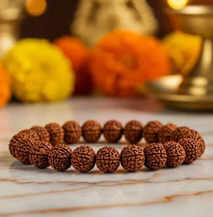7 Mukhi Rudraksha Bead Bracelet – Natural Rudraksha Stretch Bracelet for Men & Women